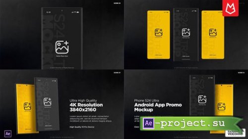 Videohive - Android App Promo Mockup | S24 Ultra Matte Black - 50727488 - Project for After Effects