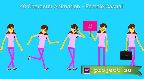 Character Animation Female Casual 1156186 - Project for After Effects