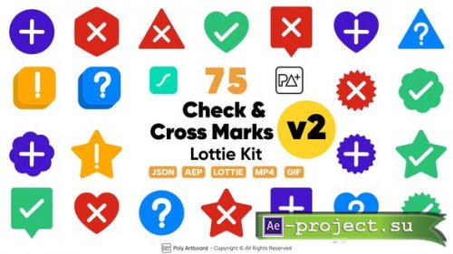 Videohive - Check & Cross Marks Lottie Kit Vol.2 - 51108938 - Project for After Effects