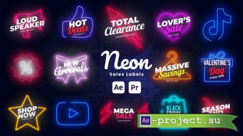 Videohive - Neon Sale Labels - 51198950 - Project for After Effects