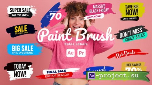Videohive - Paint Brush Sale Labels - 51245912 - Project for After Effects