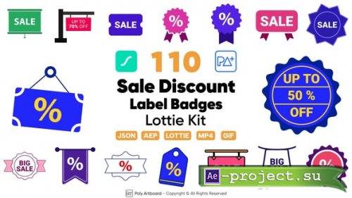 Videohive - Sale Discount Label Lottie Badges - 51338291 - Project for After Effects
