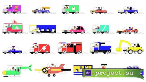 Videohive - Animated Transports - 51337652 - Project for After Effects
