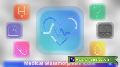 Videohive - Medical Glassmorphism Icons - 51432340 - Project for After Effects