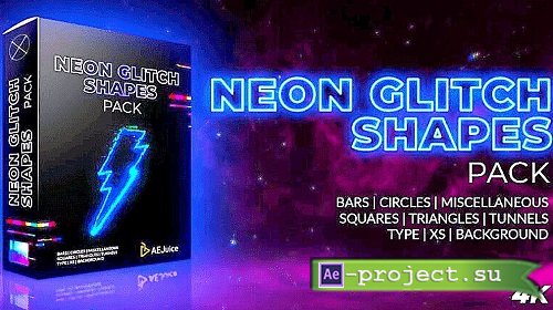Neon Glitch Shapes for After Effects and Premiere Pro AEJuice