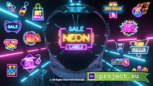 Videohive - Sale Labels Neon - 51603872 - Project for After Effects