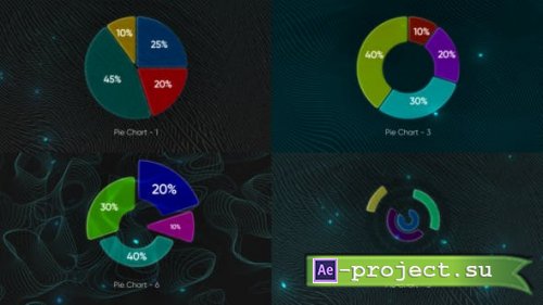 Videohive - Glassmorphism Pie Charts - 51621343 - Project for After Effects