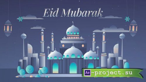 Videohive - Eid Mubarak Pop-Up Card Intro - 51615704 - Project for After Effects
