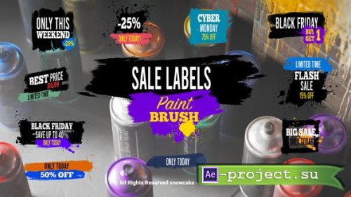 Videohive - Sale Labels Paint Brush - 51654377 - Project for After Effects