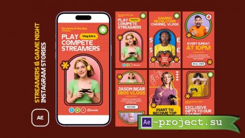 Videohive - Streamers and Game Night Instagram Stories - 51691810 - Project for After Effects