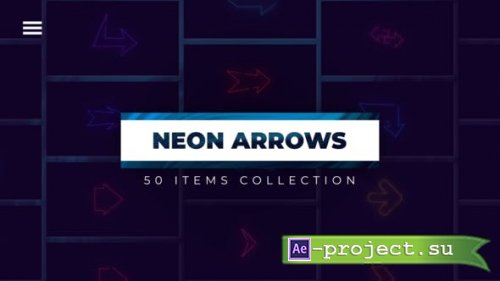Videohive - 50 Neon Arrows - 51688312 - Project for After Effects