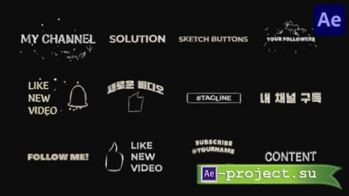 Videohive - Sketch Youtube Buttons And Titles for After Effects - 51690414 - Project for After Effects