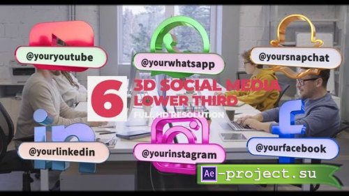Videohive - 3d Social Media Lower Thirds - 51746213 - Project for After Effects