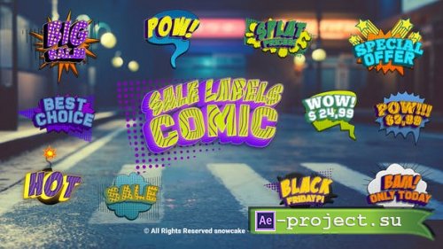 Videohive - Sale Labels Comic - 51756176 - Project for After Effects