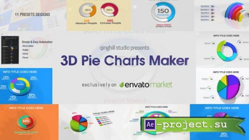 Videohive - 3D Pie Charts Maker - 51904240 - Project for After Effects