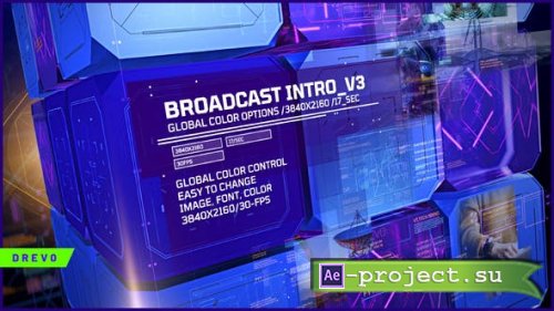 Videohive - Broadcast Intro V_3/ Led Display Presentation/ Promo/ Corporate Main Event/ Meeting/ TV/ Analytics - 46665833