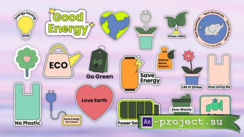 Videohive - Sticker Pack - Sustainable Ecology After Effects Project Template - 51915112 - Project for After Effects
