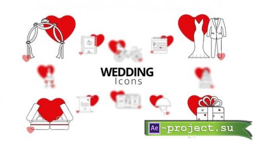 Videohive - Wedding Icons - 51941185 - Project for After Effects