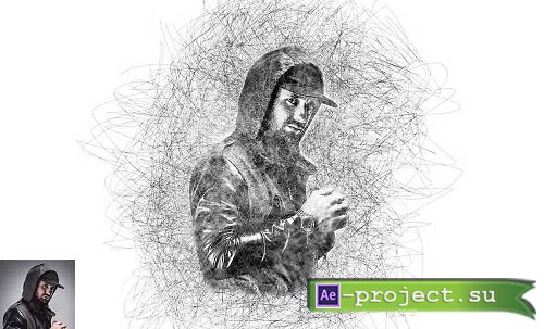 Pencil Scribble Art Photoshop Action - 92086897 