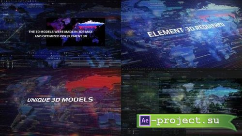 Videohive - 3D World Map For After Effects - 52036617 - Project for After Effects
