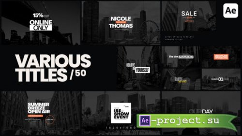 Videohive - Various Titles 50 - 52042236 - Project for After Effects