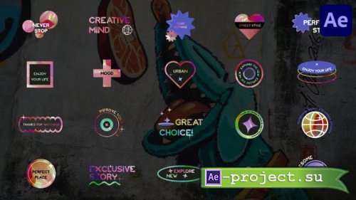 Videohive - Holographic Sticker Titles for After Effects - 52121070 - Project for After Effects