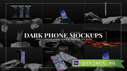 Videohive - Dark Phone Mockups - 52212809 - Project for After Effects