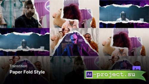 Videohive - Transition - Paper Fold Style After Effects Template - 52240370 - Project for After Effects