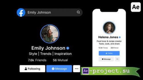 Videohive - Facebook Search Bar, Profile, Result - 52316246 - Project for After Effects