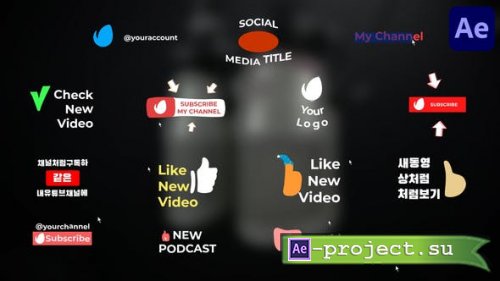 Videohive - Social Media Buttons And Titles for After Effects - 52411268 - Project for After Effects