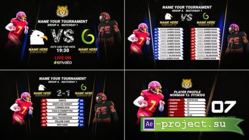 Videohive - Sports Scoreboard Statistics || Player Profile || Sports Team vs card - 52357582 - Project for After Effects