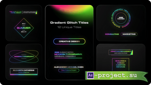 Videohive - Gradient Glitch Titles - 52416626 - Project for After Effects