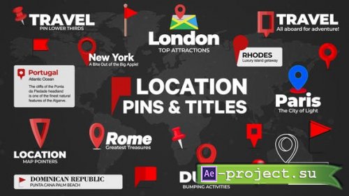 Videohive - Location Pins and Text - 52412541 - Project for After Effects