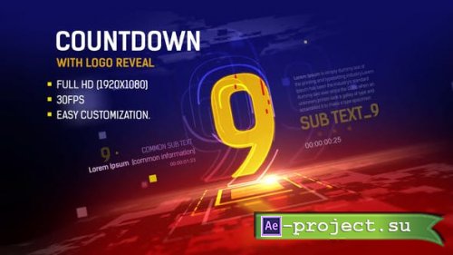 Videohive - Countdown with Logo Reveal - 49967452 - Project for After Effects
