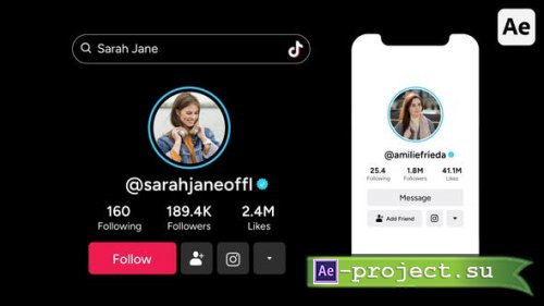 Videohive - TikTok Search Bar, Profile, Result - 52522818 - Project for After Effects