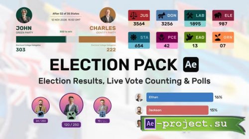 Videohive - Election Pack - Results, Live Counting, Poll, Survey - 52522832 - Project for After Effects