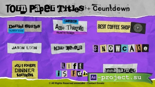 Videohive - Torn Paper Titles - 52705908 - Project for After Effects