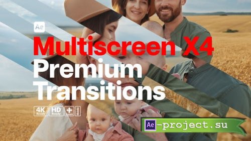 Videohive - Premium Transitions Multiscreen X4 - 52742536 - Project for After Effects