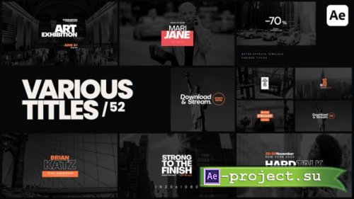 Videohive - Various Titles 52 - 52745052 - Project for After Effects