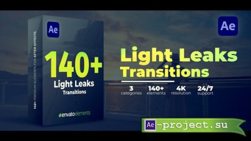 Videohive - Light Leaks Transitions - 52787880 - Project for After Effects