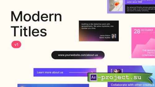 Videohive - Modern Titles Pt. 1 - 52839610 - Project for After Effects