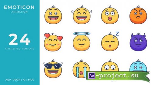Videohive - Emoticon Animated Icons | After Effects - 52876367 - Project for After Effects