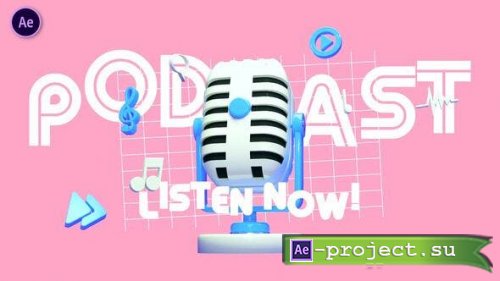 Videohive - Cute 3D Podcast Intro - 52962814 - Project for After Effects