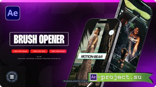 Videohive - Vertical Brush Opener - 52945234 - Project for After Effects