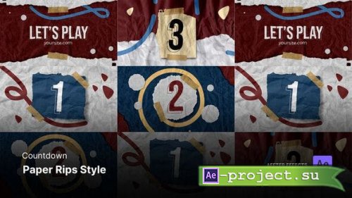 Videohive - Countdown - Paper Rips Style After Effects Project Template - 52492888 - Project for After Effects