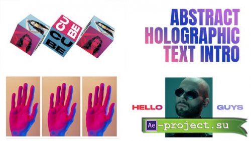 Videohive - Abstract Holographic Text Intro | AE - 52969454 - Project for After Effects