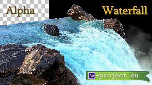 Waterfall On Alpha 2604290 - Motion Graphics