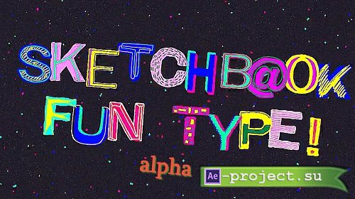 Pack Of 26 Sketchbook Fun Type Alphabet On Alpha 2628527 - Motion Graphics