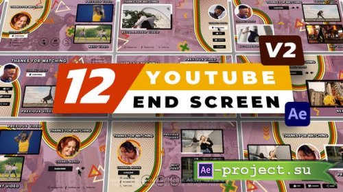 Videohive - 12 YouTube End Screen V2 - 53035093 - Project for After Effects