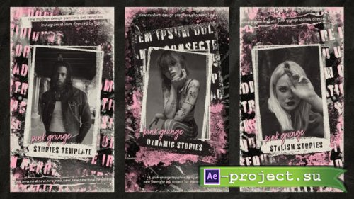 Videohive - Pink Grunge Stories - 53072323 - Project for After Effects